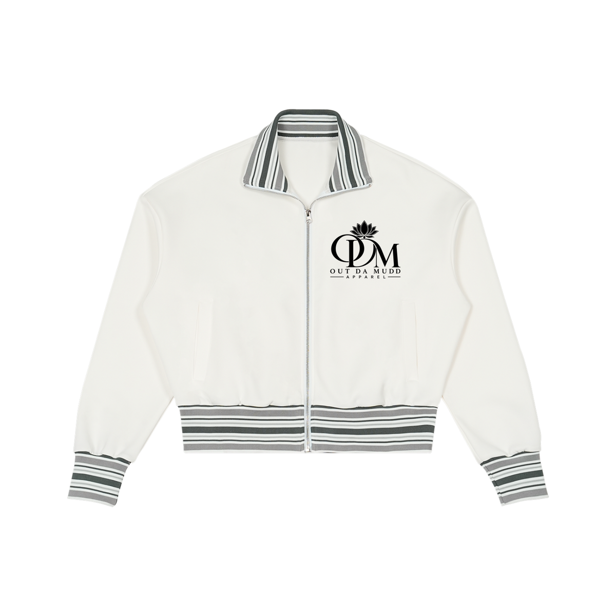 ODM Jacket & Striped Waist Wide Leg Sweat Pants