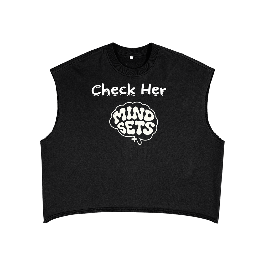 Check Her Mindset French Terry Boxy Tank Top