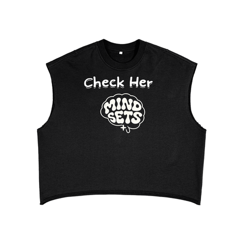 Check Her Mindset French Terry Boxy Tank Top